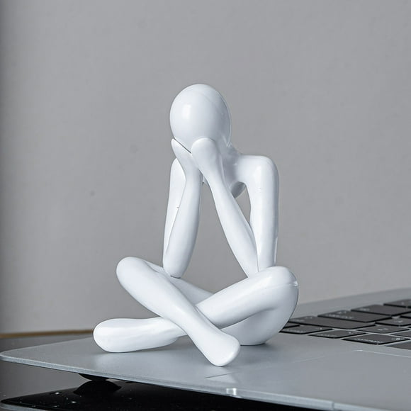 Figures abstraites Penseurs Artisanat en plastique Mignons petits ornements Décorations de chambre Art Ornements de salon,PENDANE,White