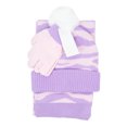 thumbnail image 5 of Berkshire Girls Zebra Print Cable Knit Beanie, Scarf and Glove 3-Piece Set, One Size, 5 of 5