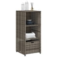 thumbnail image 4 of vidaXL Patio Storage Cabinet Tool Organizer Outdoor Furniture Poly Rattan, 4 of 11