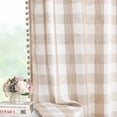 thumbnail image 6 of Exultantex Buffalo Check Window Drapes Pom pom Semi Sheer Curtains, 40"W x 84"Lx2, Rod Pocket, Taupe-White, 6 of 6