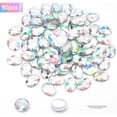 thumbnail image 4 of 1 Box 80 Pcs 25x18mm Extral Large Flat Back Oval AB Color Acrylic Self-Adhesive Rhinestone Gems Stick with Container Crystals Bling Sticker Acrylic Jewels for Costume Making Cosplay, 4 of 8