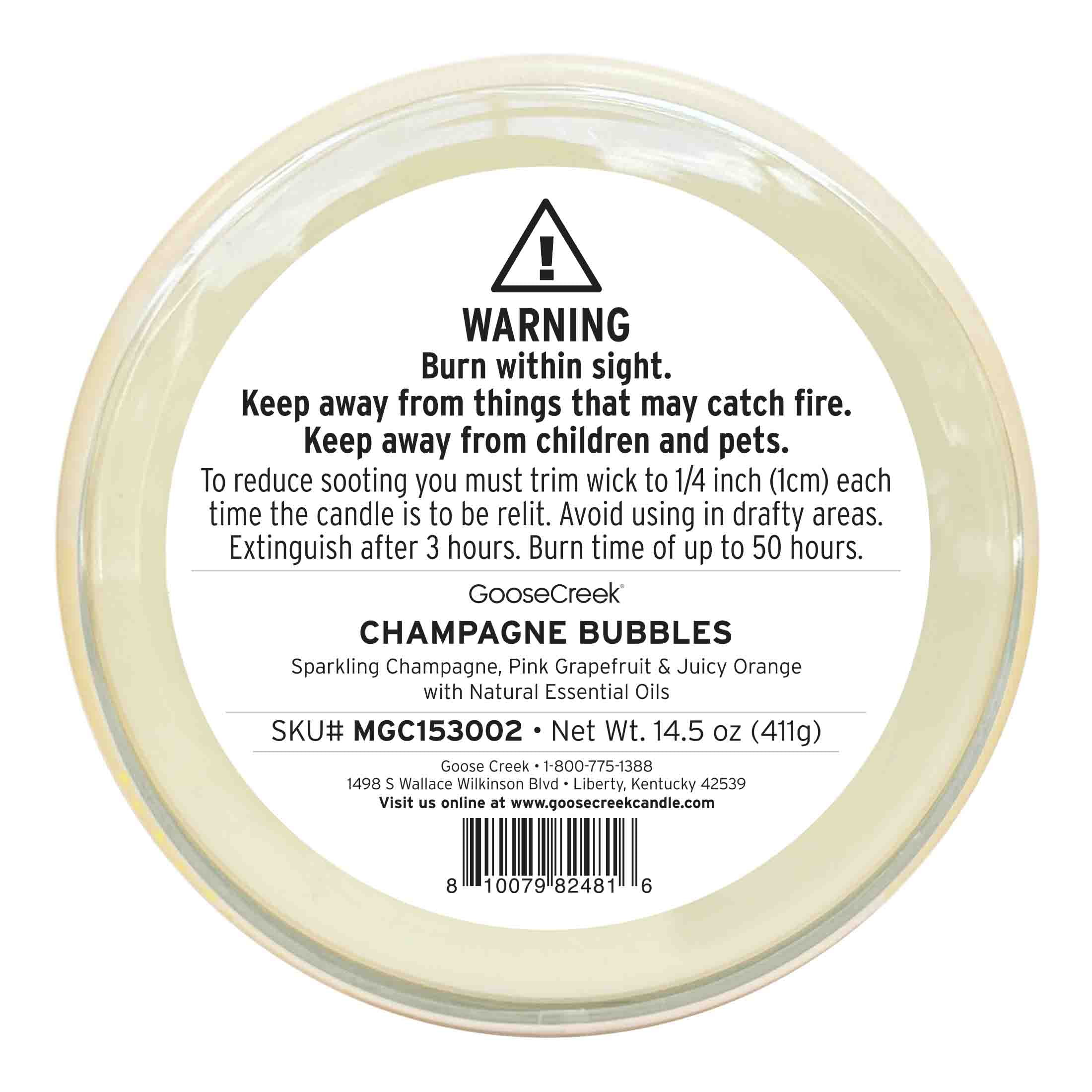 Goose Creek 3-Wick Champagne Bubbles Scented Jar Candle, 14.5oz.