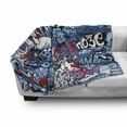 thumbnail image 3 of Modern Soft Flannel Fleece Throw Blanket, Teenager Style Image Street Wall Graffiti Graphic Colorful Design Artwork Print, Cozy Plush for Indoor and Outdoor Use, 60" x 80", Multicolor, by Ambesonne, 3 of 6
