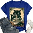 thumbnail image 4 of Wangmeiwg Cat Ramen Funny Graphic Tees Cat Anime T Shirt Miss Long Sleeve Shirts for Women, 4 of 5