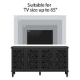 thumbnail image 3 of Black Sideboard,Black Buffet Cabinet with Storage,Vintage Sideboard Buffet,Credenza for Dining Room,Accent Cabinet with Hollow Carved Doors,TV Stand 65 Inch, 3 of 6