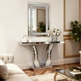 thumbnail image 5 of Noble House Crystal Crush Diamond Silver Wall Mirror,Modern Rectangular Mirror with Beveled Edge,Silver, 5 of 7