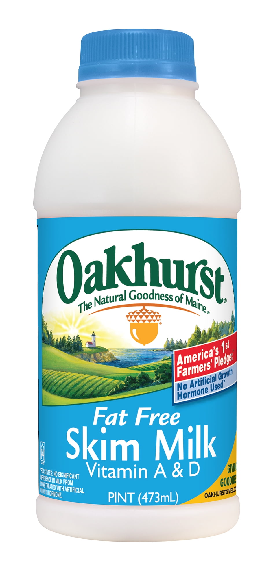 Oakhurst Fat Free Skim Milk, 16 Fl. Oz. - Walmart.com