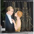 thumbnail image 3 of Ambesonne Nostalgic Shower Curtain, Lady and Gentleman Art, 69"Wx75"L, Charcoal Grey Multicolor, 3 of 4