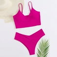thumbnail image 7 of LoyisViDion Women Swimsuits On Women's Fashion Bikini Set Swimsuit Two Piece Filled Soild Swimwear Beachwear Hot Pink M, 7 of 7