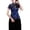 Blue, variant on Womens Tops Gsakboxl Wome Collar Brocade Cheongsam Dress Slim Fit Traditional Floral Embroidery Dragon Print Short Sleeve Side Split Retro Formal for Banquet Women's Tops, Tees & Blouses M
