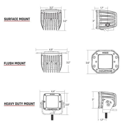 Rigid Industries D-Series Pro Spot Surface Mount LED Light Pods