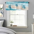 thumbnail image 3 of Watercolor Blue Sea Turtles Valances for Windows,Kitchen Valance Rod Pocket Short Curtain, Tropical Beach Ocean Scene Valance Curtain Window Valances for Bedroom Bathroom Living Room 54x18in, 3 of 9
