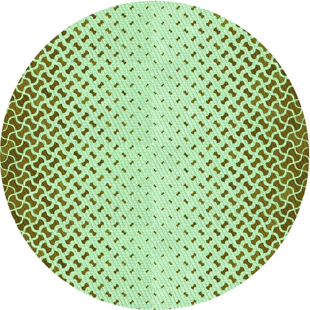 Ahgly Company Machine Washable Indoor Round Transitional Olive Drab Green Area Rugs, 6' Round