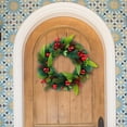 thumbnail image 4 of Colgante De Puerta Corona navideña de bolas de bayas con piñas y bolas verdes, 40 cm, decoración para Rkxzt, 4 of 9