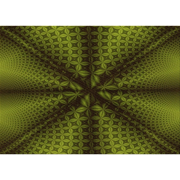 Ahgly Company Indoor Rectangle Patterned Olive Green Area Rugs, 5' x 8'