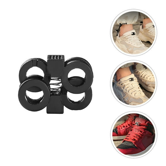 LEORX 60Pcs Black Plastic Shoelace Buckles Non-slip for Men and Women Outdoor