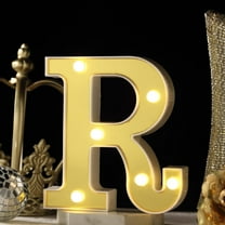 Efavormart 6" 3D Gold Marquee Letters 5 LED Light Up Letters Warm White LED Letter Lights - R