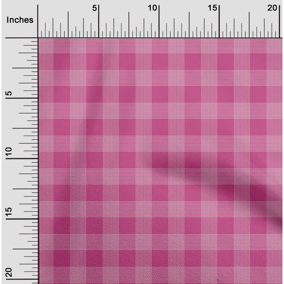 oneOone Silk Tabby Fabric Gingham Check Printed Craft Fabric BTY 42 Inch Wide