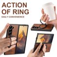 thumbnail image 2 of Case for Samsung Galaxy Z Fold 7, PU Leather + PC Frame, Compatible with MagSafe, Magnetic Rotating Stand, Ultra Slim Shockproof Anti-Scratch Protective Cover, for Men and Women, Brown, 2 of 5