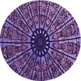 thumbnail image 1 of Ahgly Company Machine Washable Indoor Round Transitional Purple Area Rugs, 6' Round, 1 of 7