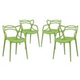thumbnail image 1 of Modway Entangled 18" Modern Style PP Plastic Dining Chairs, Set of 4, Green, 1 of 4