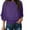 Purple, variant on Blmnix Work Loose Workout Tops for Women Smocked 2025 Pink 3/4 Sleeve Women's Shirts Crew Neck Blouse
