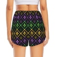 thumbnail image 4 of Xecao's Mardi Gra Geometric for a double-layer running short for women, perfect for gym, tennis, and more, featuring a convenient pocket., 4 of 9