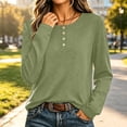 thumbnail image 2 of GUACER Henley Tops for Women Long Sleeve Lightweight Knit Shirts Crewneck Button Pullover Fall Casual Basics, 2 of 8