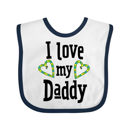 

Inktastic I Love My Daddy- Hearts Gift Baby Boy or Baby Girl Bib