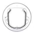 thumbnail image 2 of Puerta de ventana para perro, puerta con solapa transparente redonda con cerradura de 4 vías y kit de revestimiento para gato, cachorro, perrito, se adapta mejor a la ventana de mascota, 2 of 5