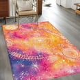 thumbnail image 3 of Abstract Cosmos Washable Area Rugs 3'x5', Clouds Star Pink Orange Dreamlike Low Pile Throw Living Room Rug Non-Slip Sturdy Edge Binding Carpet for Indoor Entryway Bedside Kitchen, 3 of 9