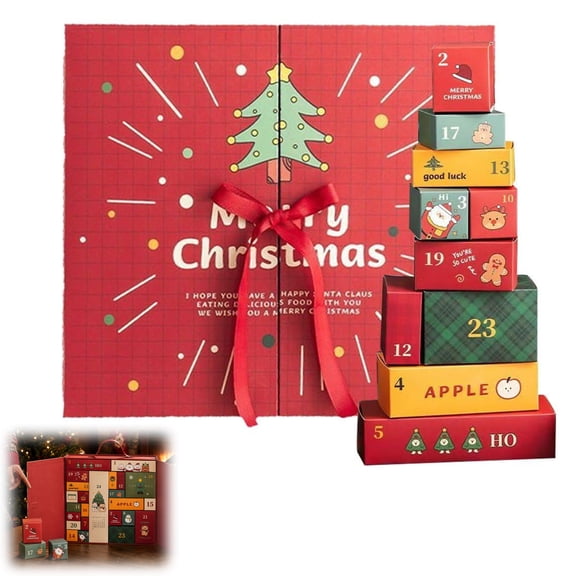 Advent Calendar 24 Days of Christmas Surprises – Empty DIY Countdown Gift Box Set for Christmas, Birthday, Parties, Personalized Holiday Craft & Festive Decor