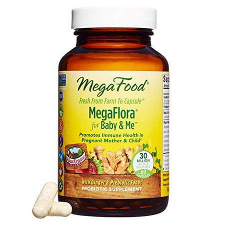 MegaFood - MegaFlora for Baby & Me, Probiotic Help for Digestion, Intestinal Balance and Immunity of Mother and Child During Pregnancy, 30 Billion CFU, Vegetarian, Gluten-Free, Non-GMO, 60 (Best Shoes During Pregnancy)