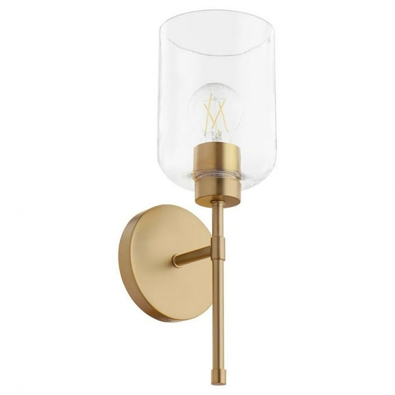 5374-1-80 Quorum Lighting Tribute - 1 Light Wall Mount-15.5 Inches Tall and 5 Inches Wide-Aged Brass Finish
