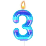 Video Game Birthday Candles, Number Candles for Birthday Party Cake Decoration Supplies (Number 3)