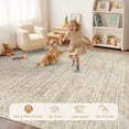 thumbnail image 3 of Washable Rug 8x10 Area Rugs: Modern Geometric Rugs For Living Room Non Slip Soft Low Pile Moroccan Indoor Carpet Bedroom Dining Home Office (beige  8'x10'), 3 of 8