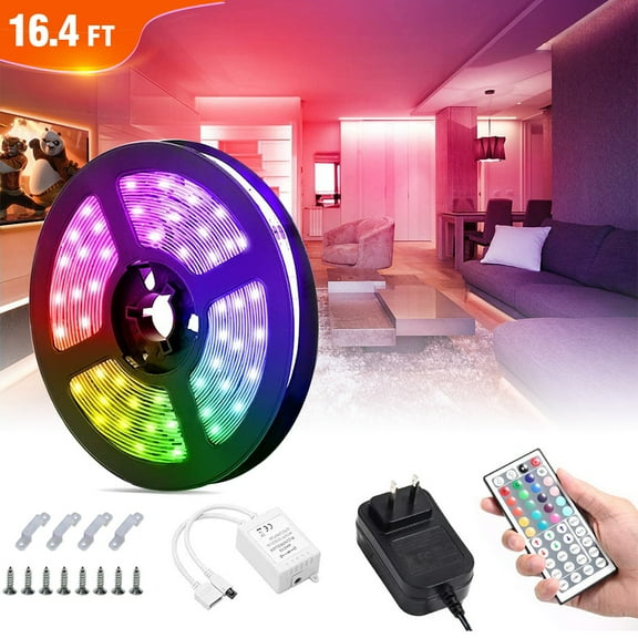 Led Lights for Bedroom, 16.4ft/5M Led Strip Lights, Color Changing Light Strips With 44 Key IR Remote Control 5050 Led Lights for Bedroom, Room,TV,Party