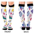 thumbnail image 4 of FORMRS Womens Knee High Socks Casual Long Thick Travel Daily Wear, 2 Pairs, Green Retro Shapes, 4 of 6