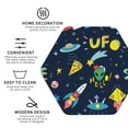 thumbnail image 3 of Pofeuu Funny Spaceships Print Coasters for Drinks, 4Pack PU Leather Coasters, Bar Drink Coasters for Tabletop Protection, Furniture from Damage-Hexagon, 3 of 6