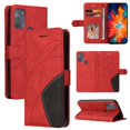 thumbnail image 1 of Case for Motorola Moto G50 Leather Wallet Book Flip Folio Stand View Cover - Red, 1 of 5