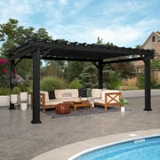 Backyard Discovery 16 X 12 Stratford Traditional Steel Pergola With Sail Shade Soft Canopy