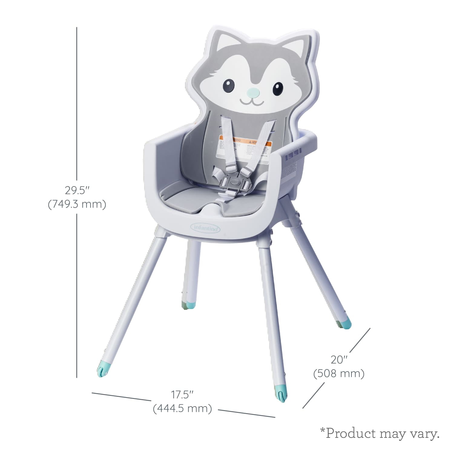 Infantino Grow-with-Me 4-in-1 Convertible High Chair, 6-36 Months, Husky
