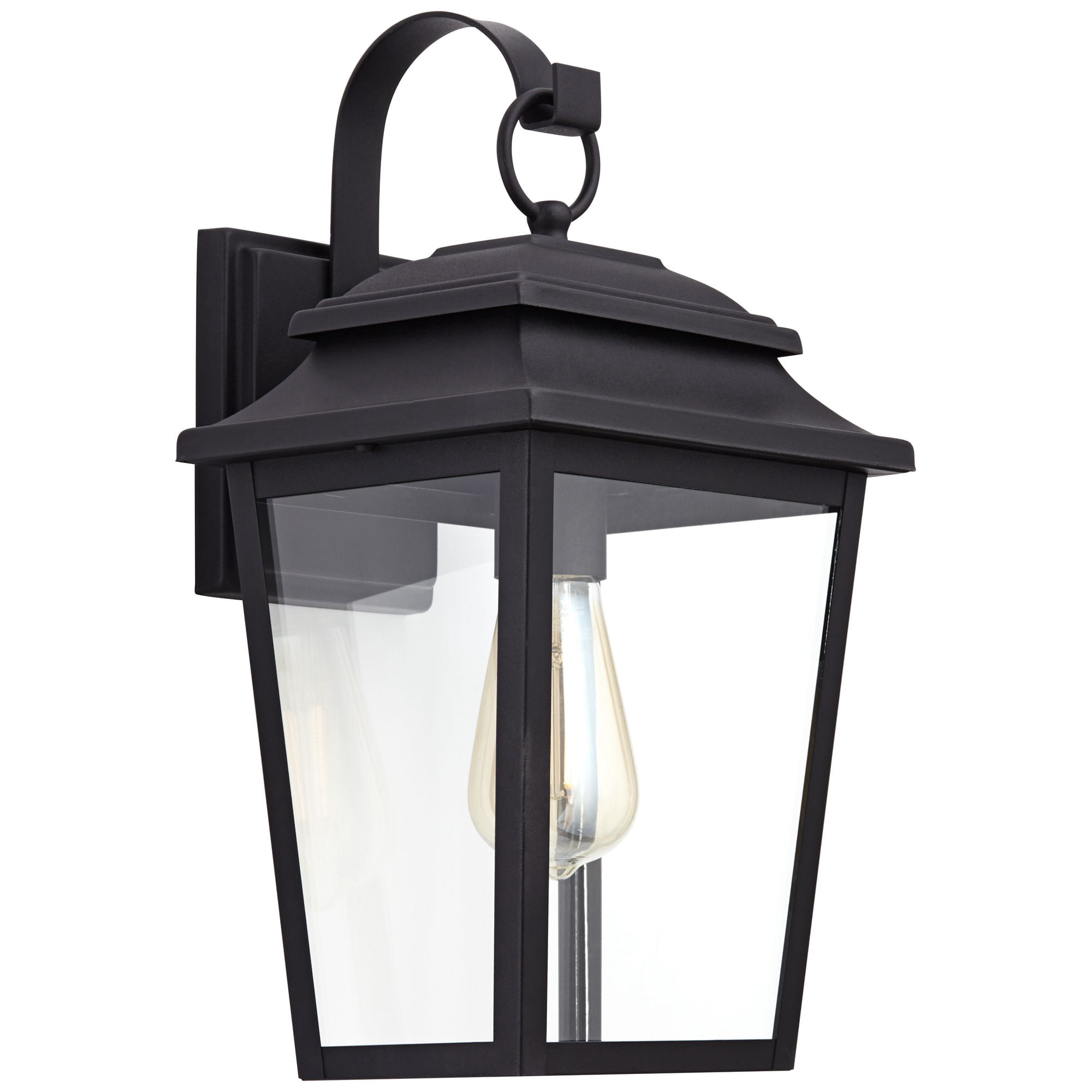 John Timberland Bellis Verde Rustic Outdoor Wall Light Fixture Texturized Black 15 1/4" Clear Glass for Post Exterior Barn Deck House Porch Yard Home