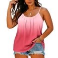 thumbnail image 2 of Jalioing Womens Plus Size Camisoles Loose Pleated Sleeveless Spaghetti Strap Tank Tops Fashion Gradient Summer Cami Shirts, 2 of 7