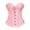 Pink, variant on KHONTS,Women's Lace up Boned Overbust Corset Bustier Lingerie Bodyshaper Tops Yellow XS