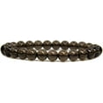thumbnail image 1 of Natural Smoky Quartz Crystal Gemstone 8mm Round Beads Stretch Bracelet 7" Unisex, 1 of 5