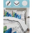 thumbnail image 4 of Quilts King Size Bedding Set, Rustic Beach Lightweight Quilted Comforter, Tropical Surfboard Palm Tree Wooden Grain Soft Reversible Bedspread Coverlet with Pillow Covers for All Season, 96" x 106", 4 of 7