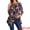 Navy Blue, variant on DARING DIVA Women's 3/4 Sleeve Floral Print Loose Fit Asymmetrical Hem Top Wine Red S