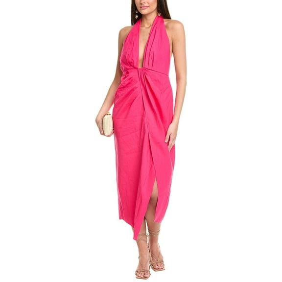 Ramy Brook womens Nan Linen-Blend Maxi Dress, 10, Pink
