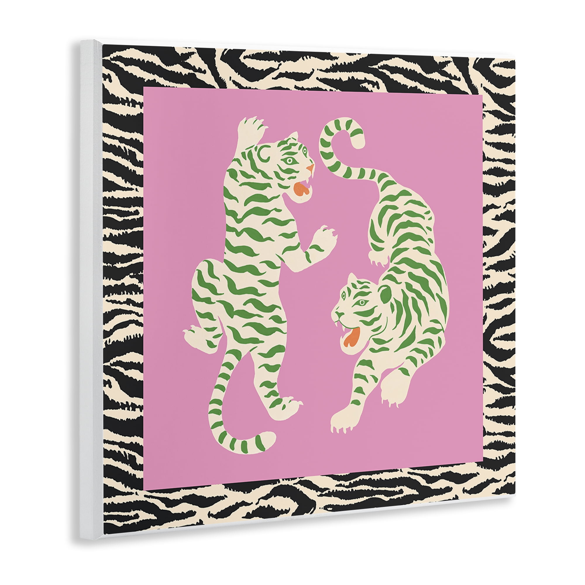 Stupell Industries Purple & Green Twin Tigers Wall Plaque Art, design by Karolina Sato